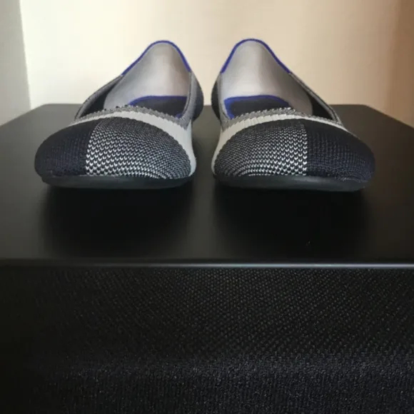 Rothy’s The Flat Capstone Black And Cream Plaid Flat Slip On