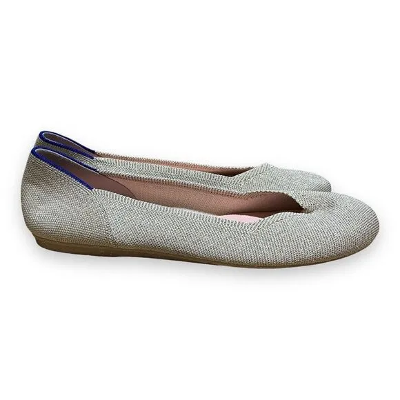Rothy's The Flat Light Gold Metallic Women’s Size 11.5 Round Toe Casual