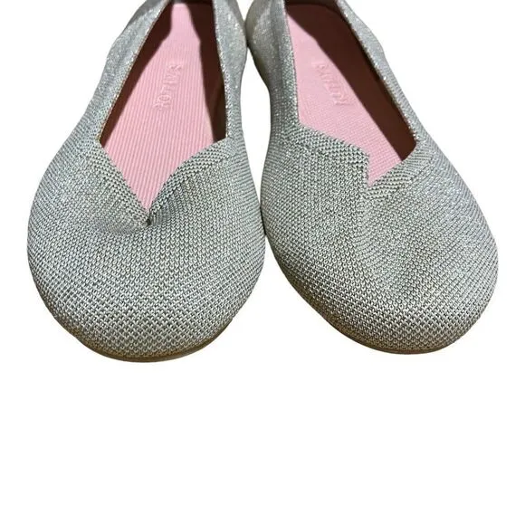Rothy's The Flat Light Gold Metallic Women’s Size 11.5 Round Toe Casual