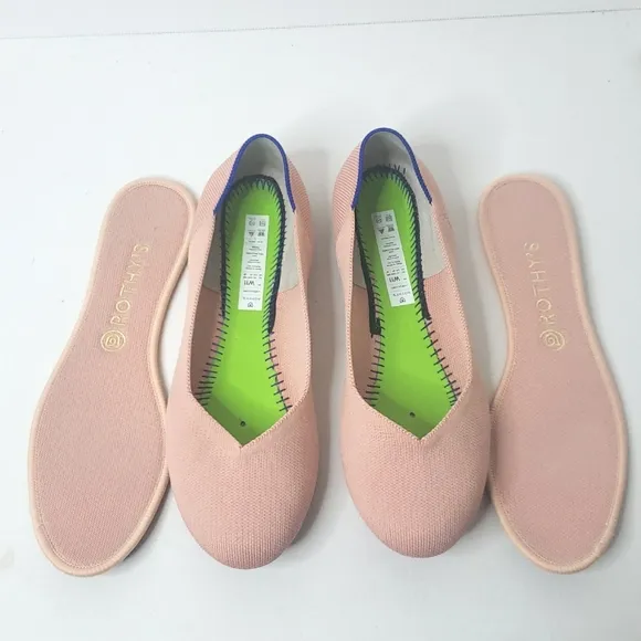 Rothy's The Flat Light Pink Solid Shoe Slip In Round Toe Ballet Flat