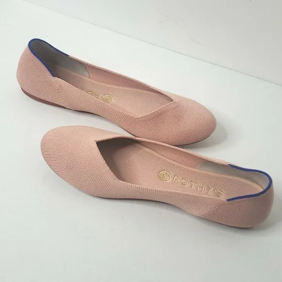 Rothy's The Flat Light Pink Solid Shoe Slip In Round Toe Ballet Flat