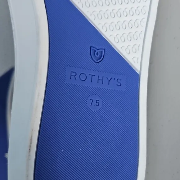 Rothy's White and Blue Slip-On Sneakers