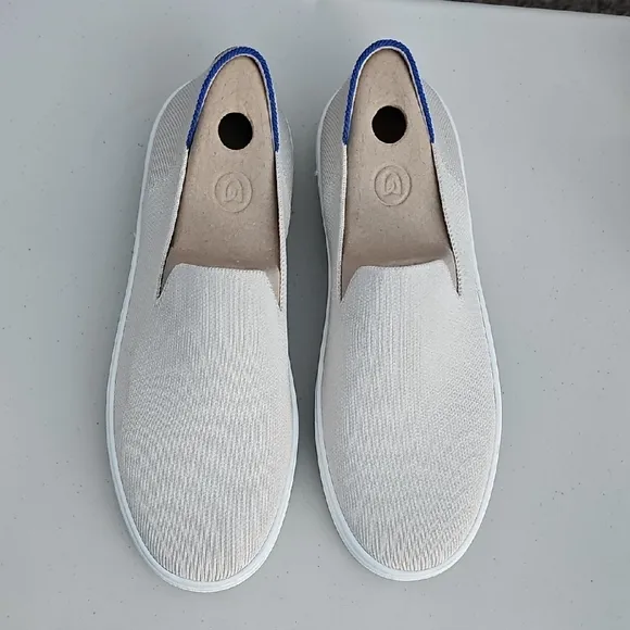 Rothy's White and Blue Slip-On Sneakers