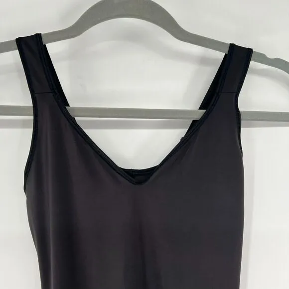 Ruby Ribbon Black Slip Shapewear Dress M Black Sleeveless Wide Strap Stretch