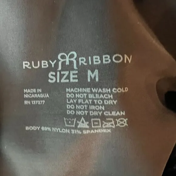 Ruby Ribbon Black Slip Shapewear Dress M Black Sleeveless Wide Strap Stretch