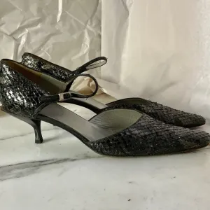 RUDOLPHE MENUDIELsnakeskin kitten heels size 39.5 VINTAGE PRISTINE