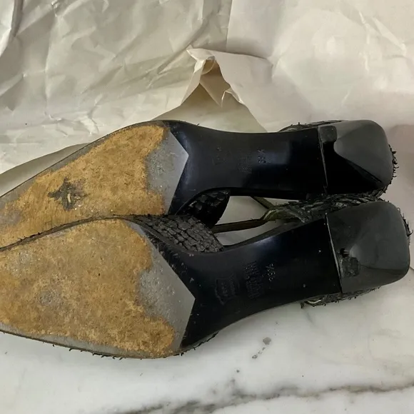 RUDOLPHE MENUDIELsnakeskin kitten heels size 39.5 VINTAGE PRISTINE