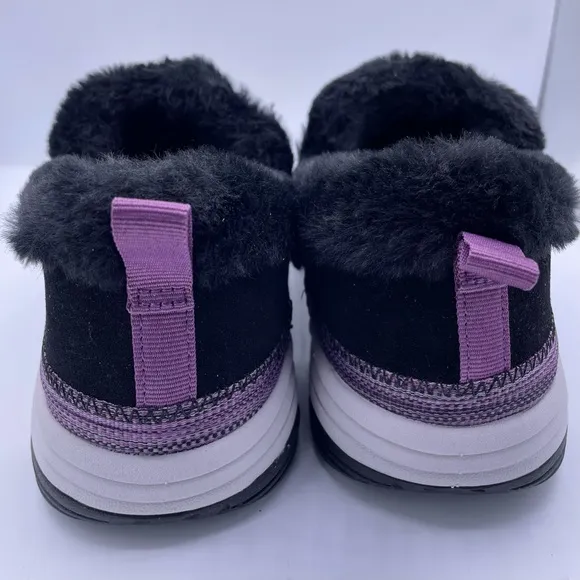 Ryka wide suede water-repellent faux fur slip on sneaker shoes women Size 7W