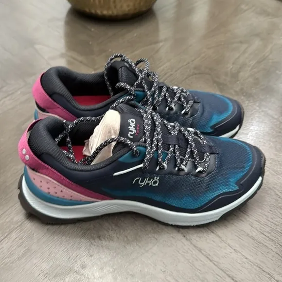 Ryka Women's Trek Hiking Shoe Navy Blue Luxe Style (WIDE)