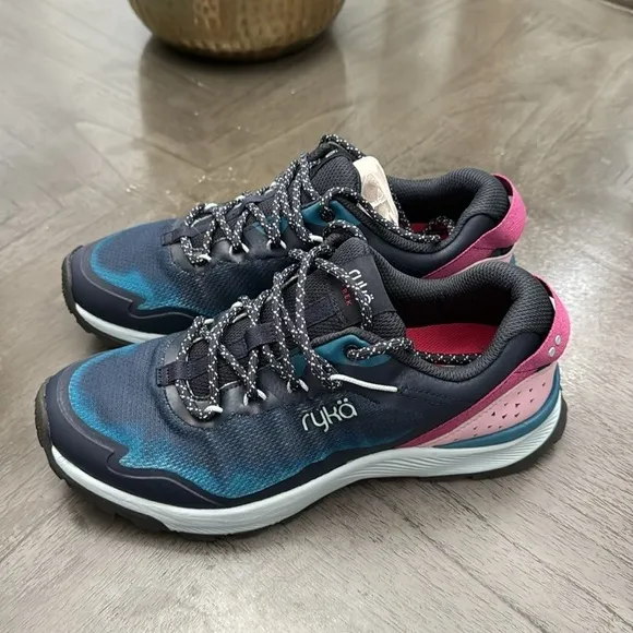 Ryka Women's Trek Hiking Shoe Navy Blue Luxe Style (WIDE)