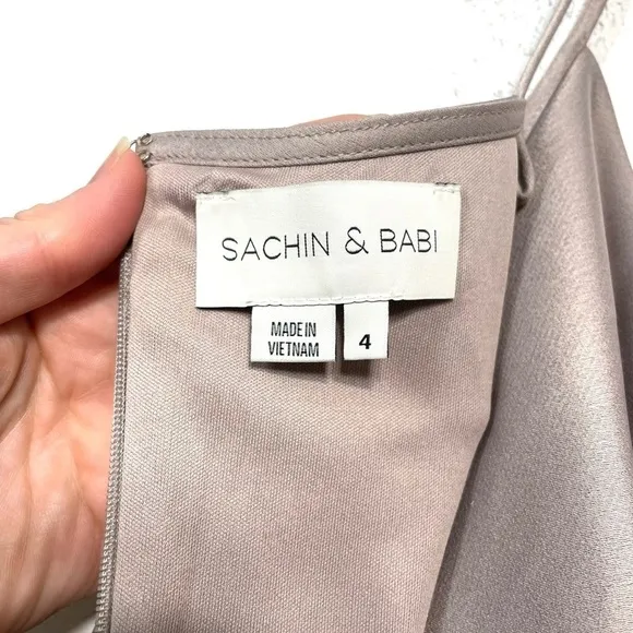 SACHIN   BABI BHLDN cali satin cowl neck sleeveless midi slip dress 4 P659