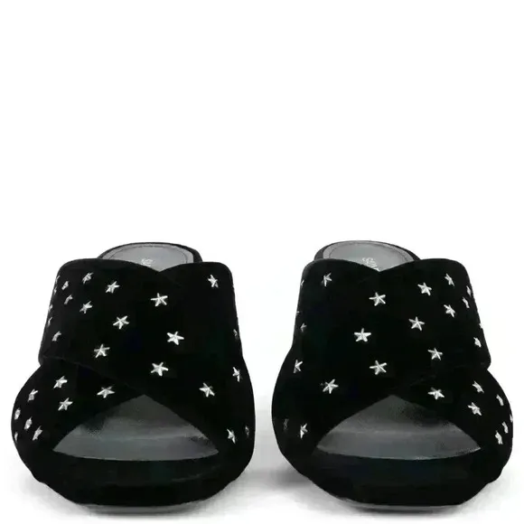 SAINT LAURENT  Lou Lou Star Stud Velvet Heeled Mules