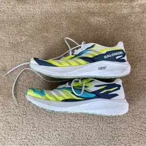 Salomon Men’s Aero Volt Running Shoes White China/Blue/Safety Yellow Size 12.5