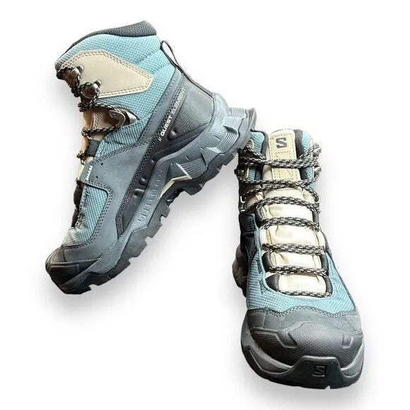 Salomon Womens Quest Element GTX W Hiking Shoes Size 5 Ebony/Rainy Day/Stormy