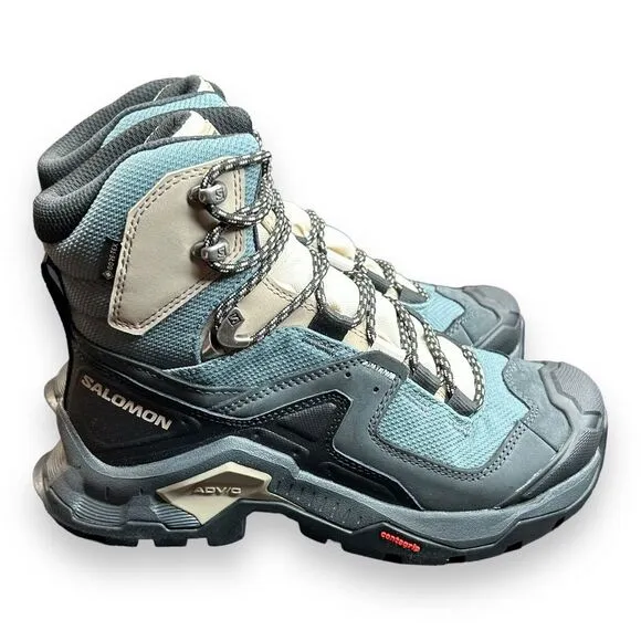 Salomon Womens Quest Element GTX W Hiking Shoes Size 5 Ebony/Rainy Day/Stormy