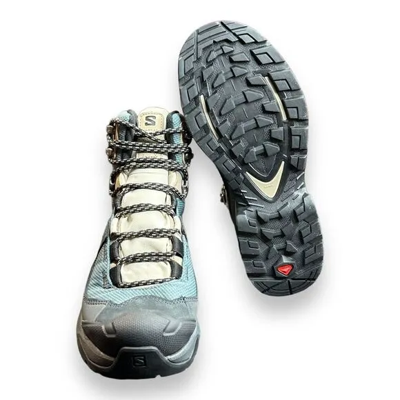 Salomon Womens Quest Element GTX W Hiking Shoes Size 5 Ebony/Rainy Day/Stormy