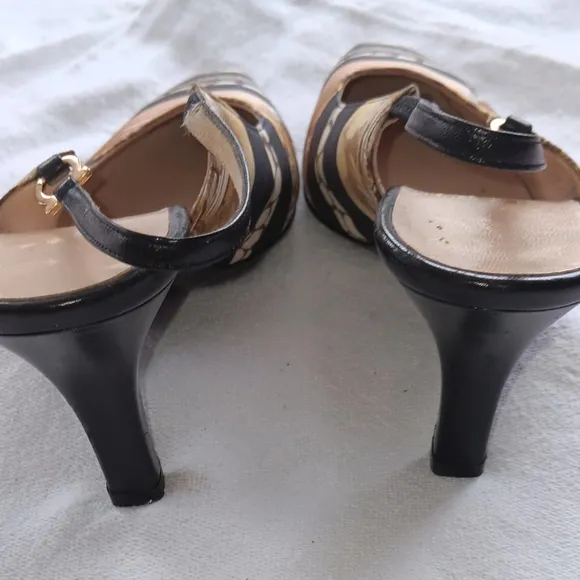 Salvatore Ferragamo Animal Print Slingback Heels 7B
