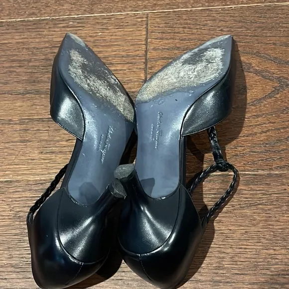 Salvatore Ferragamo Black Kitten Heels Size 6