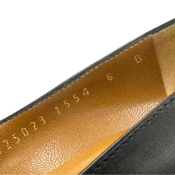Salvatore Ferragamo Black Leather Kitten Heels 6