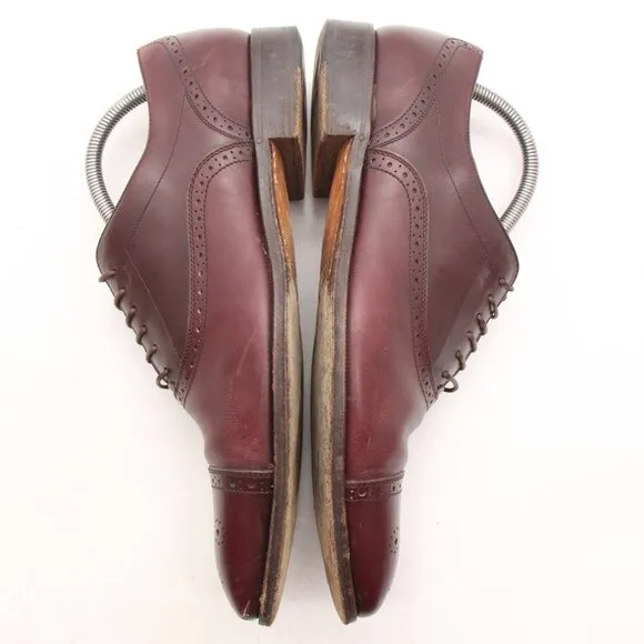 Salvatore Ferragamo Oxfords Wingtip Men's Size 8.5 D Burgundy Leather Loafer
