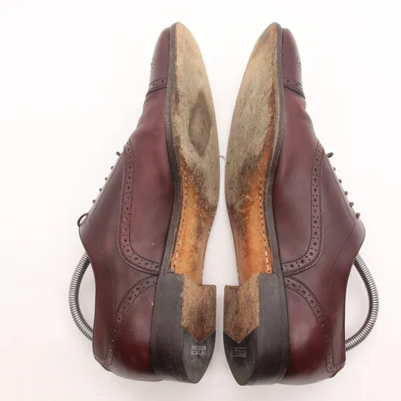 Salvatore Ferragamo Oxfords Wingtip Men's Size 8.5 D Burgundy Leather Loafer