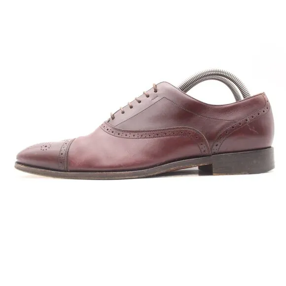 Salvatore Ferragamo Oxfords Wingtip Men's Size 8.5 D Burgundy Leather Loafer