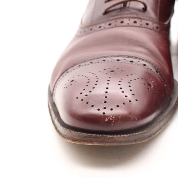 Salvatore Ferragamo Oxfords Wingtip Men's Size 8.5 D Burgundy Leather Loafer