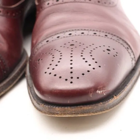 Salvatore Ferragamo Oxfords Wingtip Men's Size 8.5 D Burgundy Leather Loafer
