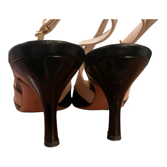 Salvatore Ferragamo Pointed Toe Patent Leather Slingback Heels Size 9