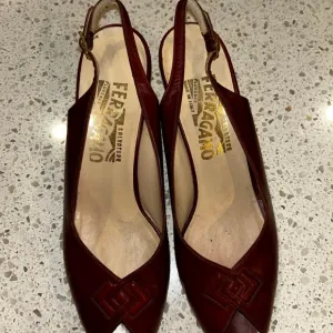 Salvatore Ferragamo Red Heels Slingback Elegance