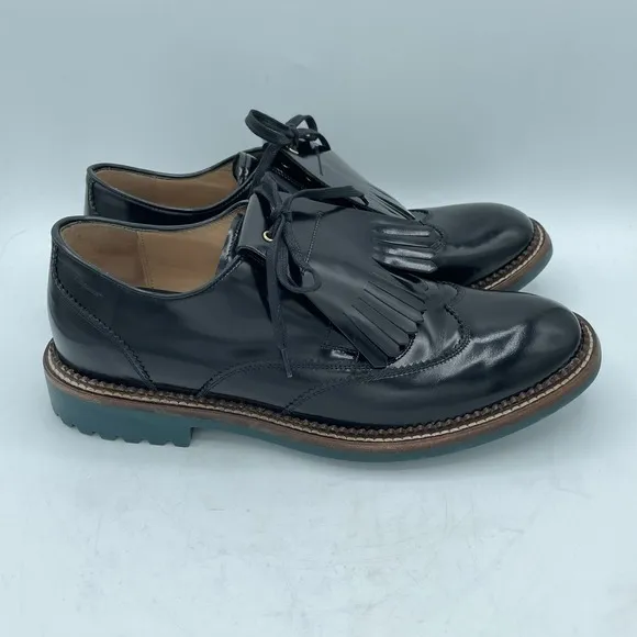 Salvatore Ferragamo Rueda Patent Kiltie Oxfords Women's Size 7.5 EUC