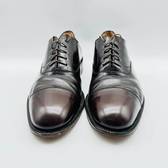Salvatore Ferragamo Shoes Mens US 12 Brown Leather Cap Toe Oxfords Dress Shoe