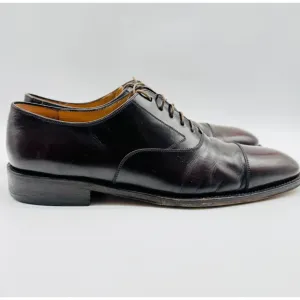 Salvatore Ferragamo Shoes Mens US 12 Brown Leather Cap Toe Oxfords Dress Shoe
