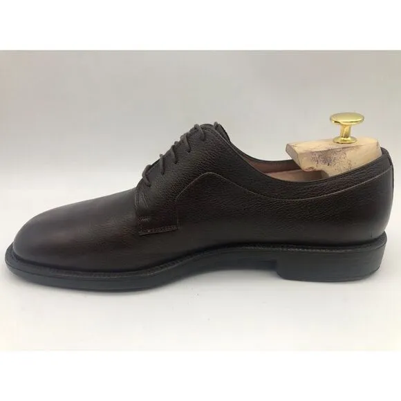 Salvatore Ferragamo Studio Men's Brown Leather Lace Up‎ Cap Toe Dress Shoes 8D