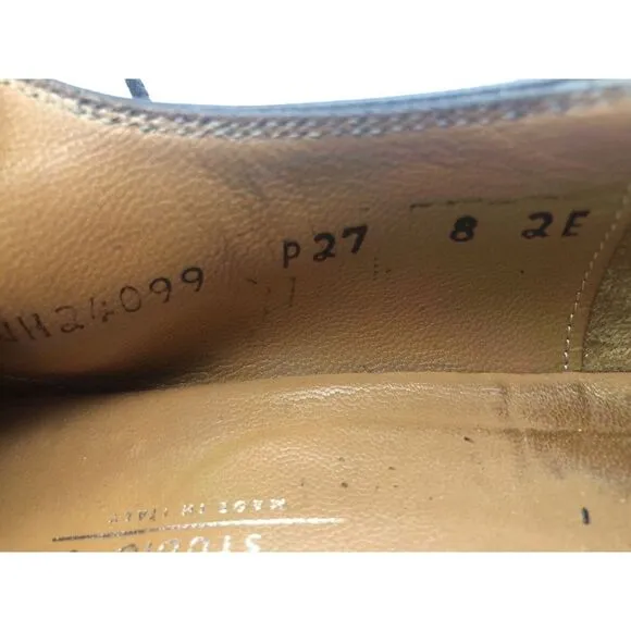 Salvatore Ferragamo Studio Men's Brown Leather Lace Up‎ Cap Toe Dress Shoes 8D