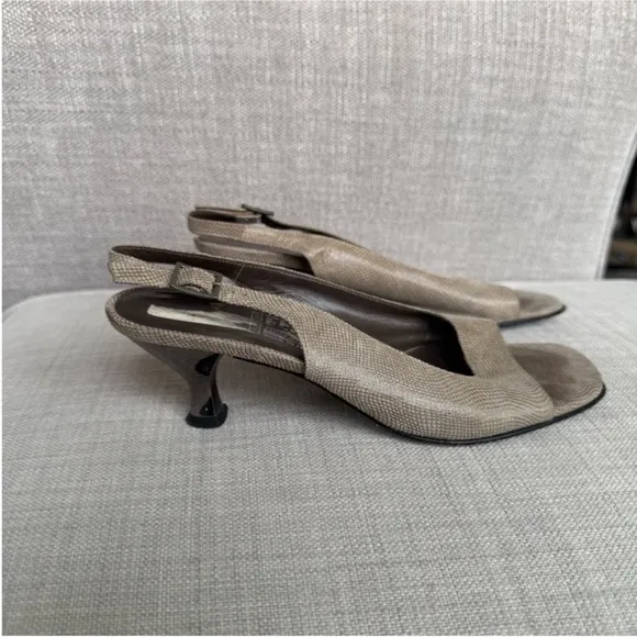 Salvatore Ferragamo Tan Slingback Heels