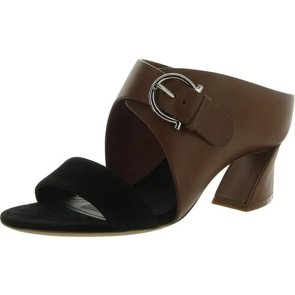 Salvatore Ferragamo Womens Ornella Black Slip On Kitten Heel Heels New