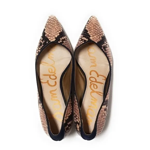 SAM EDELMAN &quot;Laura&quot; Snakeskin Kitten Heels 8.5