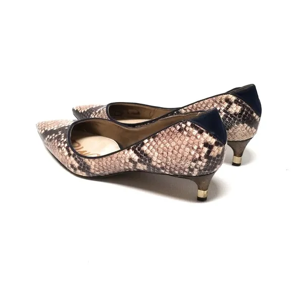 SAM EDELMAN &quot;Laura&quot; Snakeskin Kitten Heels 8.5