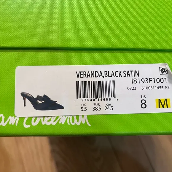 Sam Edelman Black Satin Veranda Mules