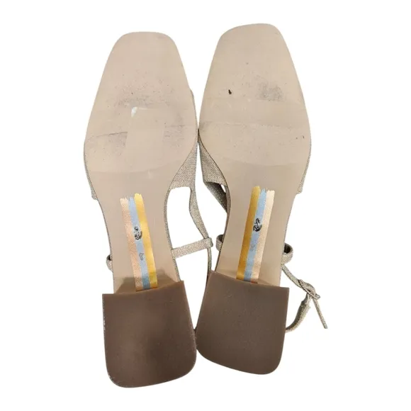 Sam Edelman Gold Tarra 2 Slingback Block Heels Size 8