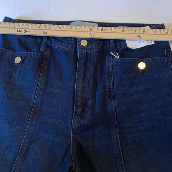 Sam Edelman Jeans Codie High-Rise Wide-Leg Blue Denim Jeans