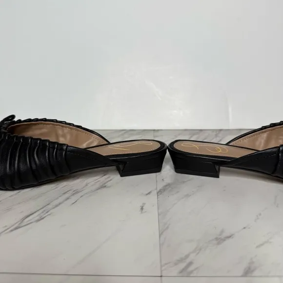Sam Edelman Julia Black Leather Pointy Toe Flat Mule 8M