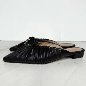 Sam Edelman Julia Black Leather Pointy Toe Flat Mule 8M