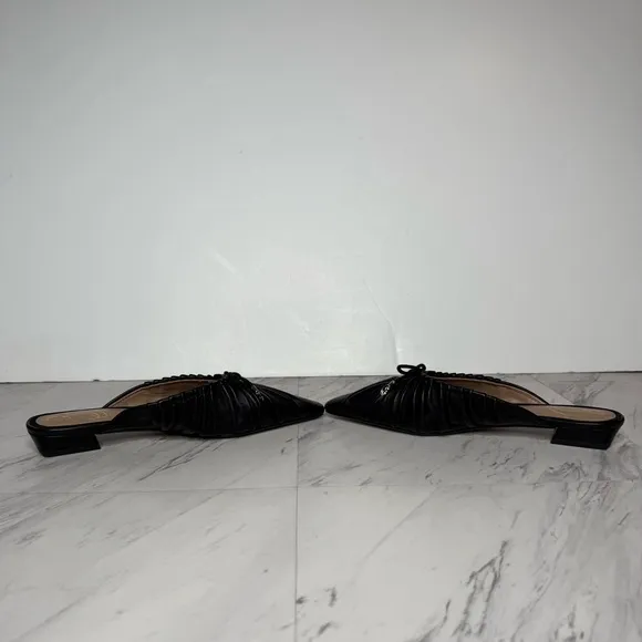 Sam Edelman Julia Black Leather Pointy Toe Flat Mule 8M