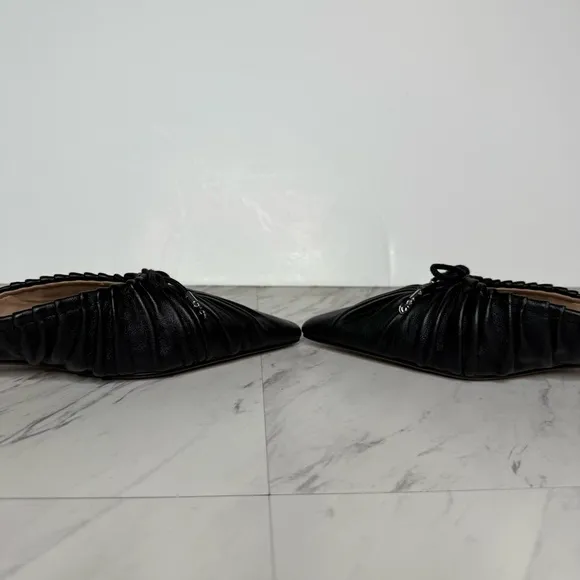 Sam Edelman Julia Black Leather Pointy Toe Flat Mule 8M