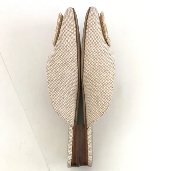 SAM EDELMAN Lavina Mules Slip On Flats Cream Tan Women’s Size 6.5
