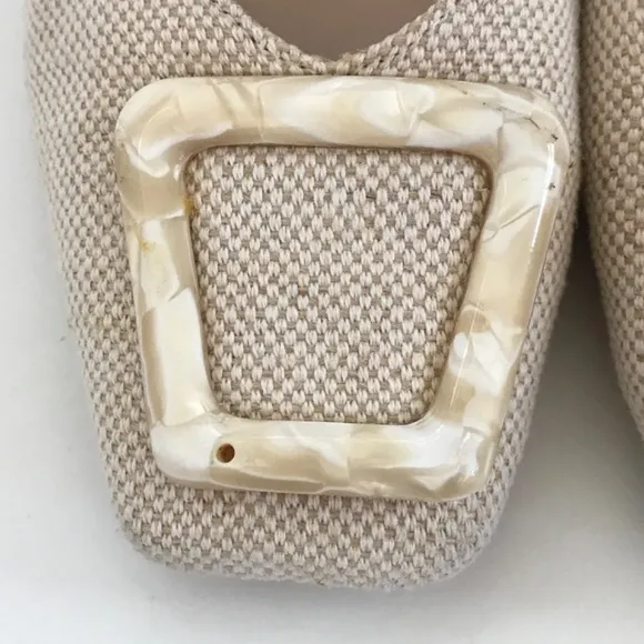SAM EDELMAN Lavina Mules Slip On Flats Cream Tan Women’s Size 6.5