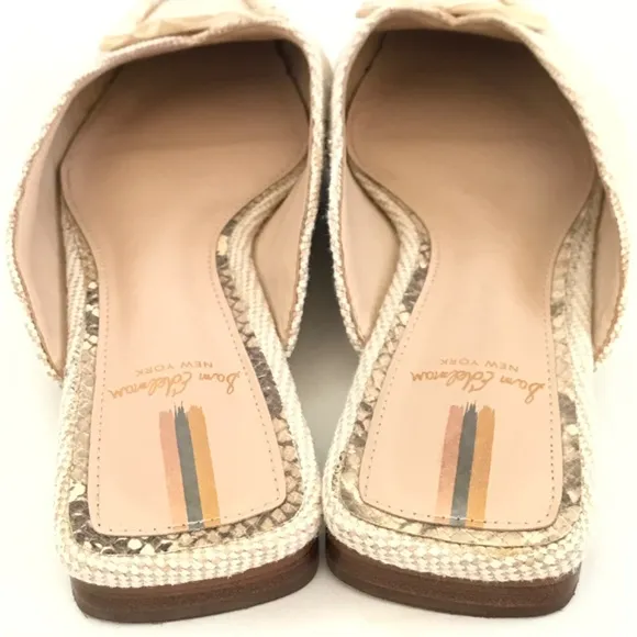 SAM EDELMAN Lavina Mules Slip On Flats Cream Tan Women’s Size 6.5