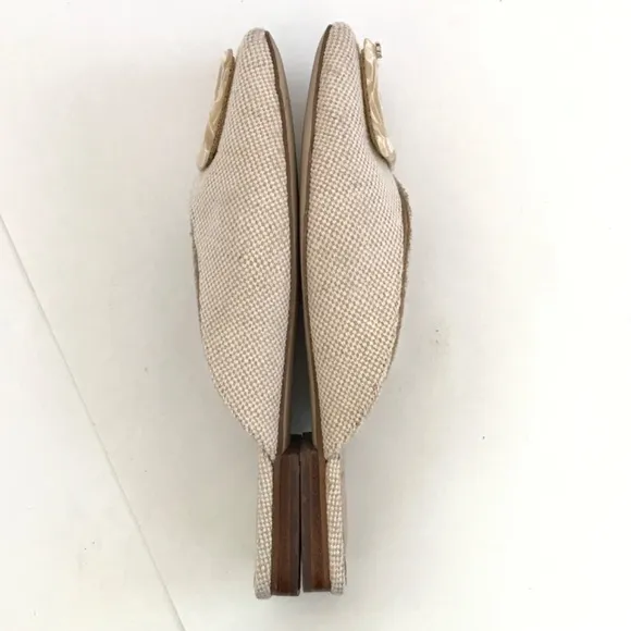 SAM EDELMAN Lavina Mules Slip On Flats Cream Tan Women’s Size 6.5